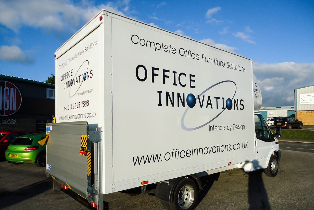 Vehicle decals to Office Innovations panel van.