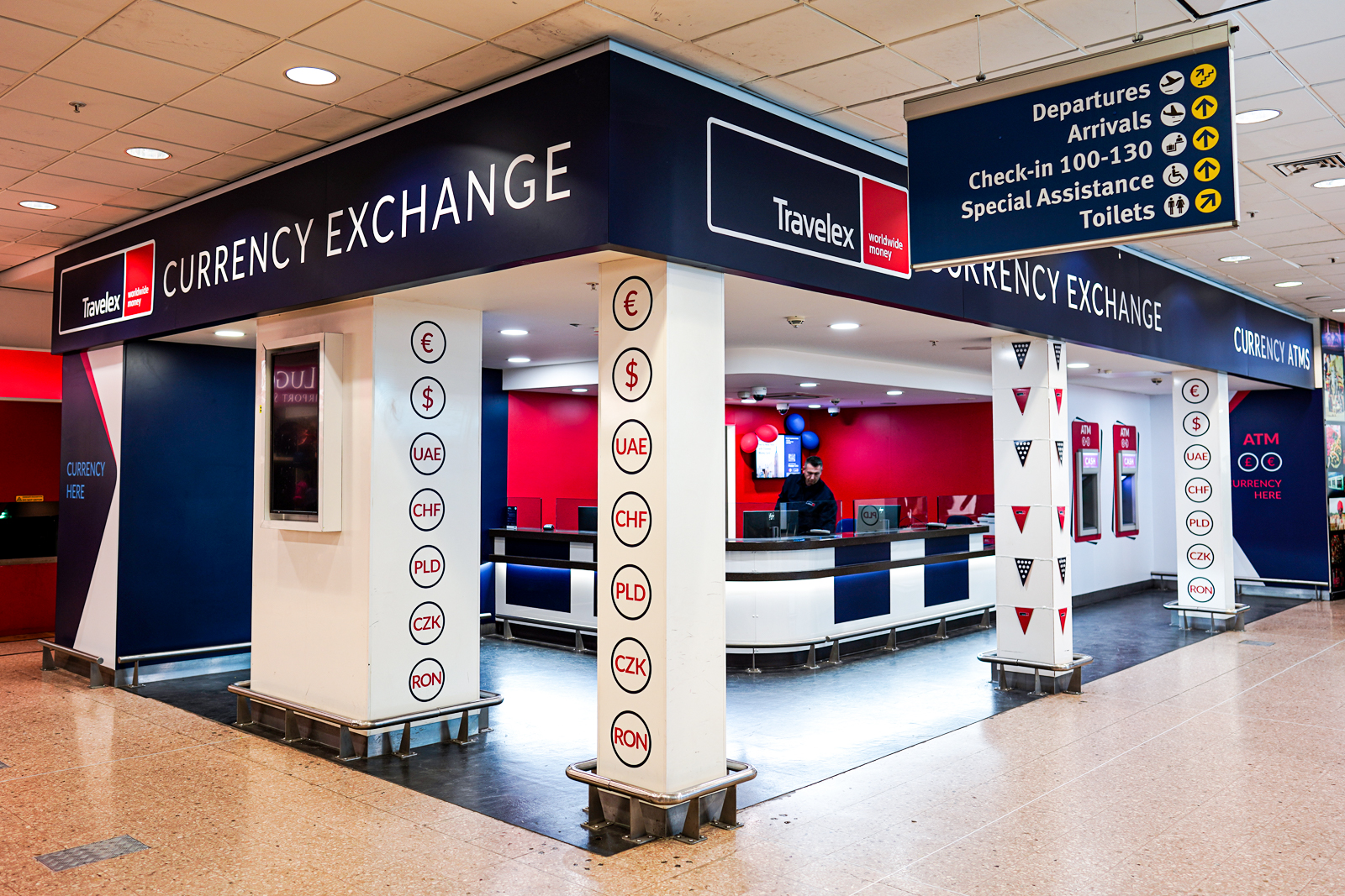 Travelex Brand Flip at Birmingham Airport